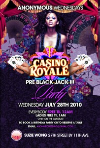 Casino Royale Anonymous Wednesdays Suzie Wong July 28