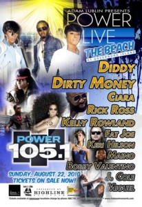 Power Live Governor's Island Dirty Money Diddy Rick Ross Ciara August 22