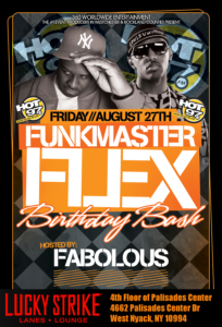 funkmaster flex birthday bash hosted by fabolous lucky strike palisades mall august 27