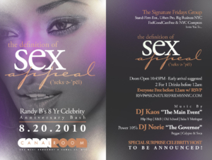 Signature Fridays at Canal Room Definition of Sex Appeal August 20 Friday