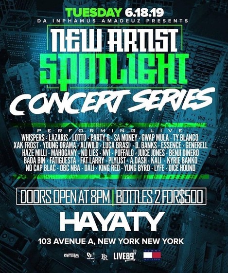 New Artist Spotlight Concert Series @ Hayaty Tuesday June 18, 2019 ...