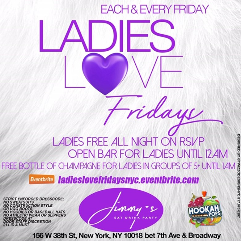 Ladies Love Fridays @ Jimmy’s 38 NYC Every Friday