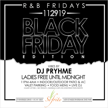 R&B Fridays Black Friday Edition @ Sofrito NYC Friday November 29, 2019