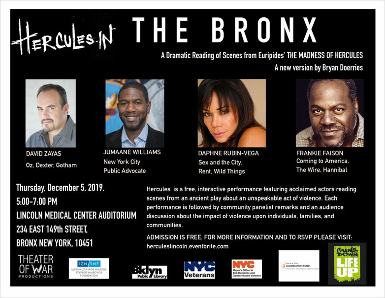 Hercules In The Bronx @ Lincoln Medical Center Auditorium Thursday December 5, 2019