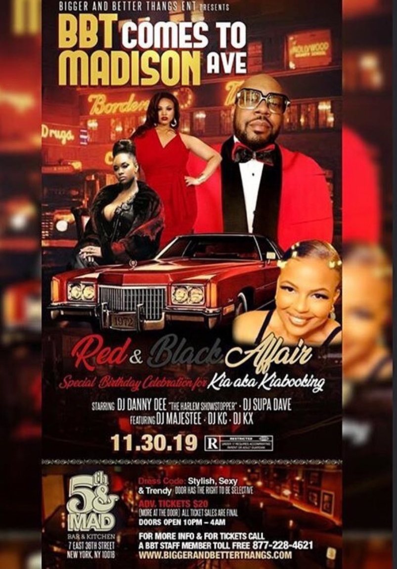 BBT Comes To Madison Red & Black Affair @ 5Th & Mad Saturday November 30, 2019