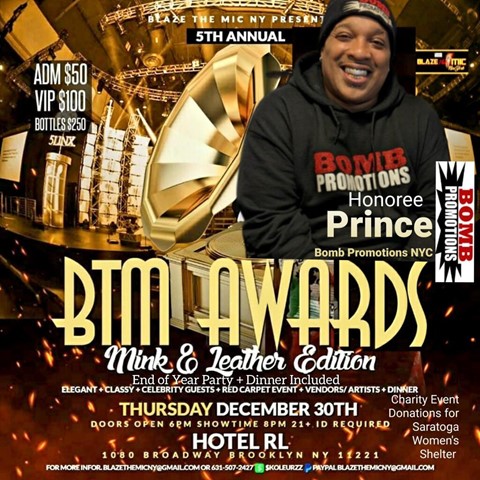 5th Annual BTM Awards Mink & Leather Edition @ Hotel RL Thursday December 30, 2021