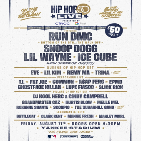 Hip Hop 50 Live @ Yankee Stadium Friday August 11, 2023